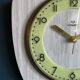 Vintage formica clock phosphorescent silent wall clock "Romatic gray wood"