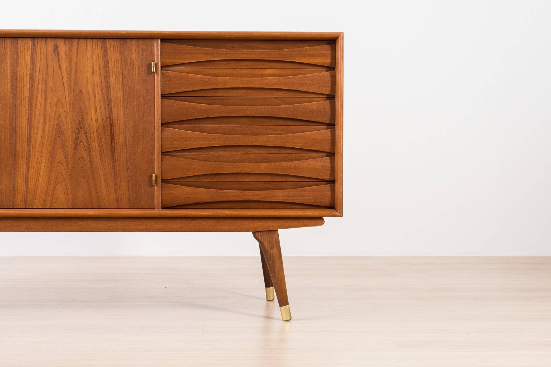 Enfilade Sven Andersen en teck, design scandinave, milieu du siècle moderne, 1