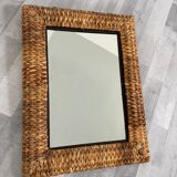 Antique woven wicker mirror 53x71cm