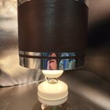 Seventies 40 steel beige brown chrome lamp