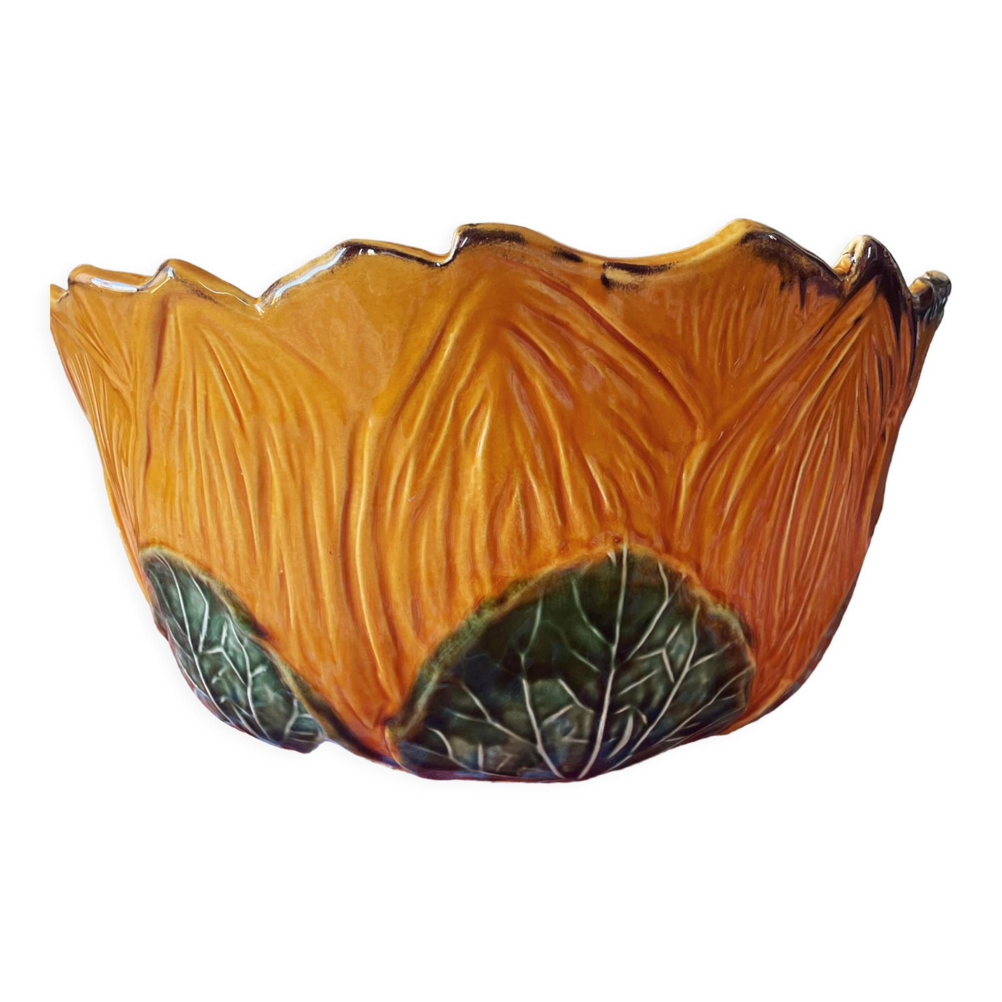 Sunflower bowl in slip