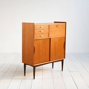 1950s Danish teak and brass cabinet