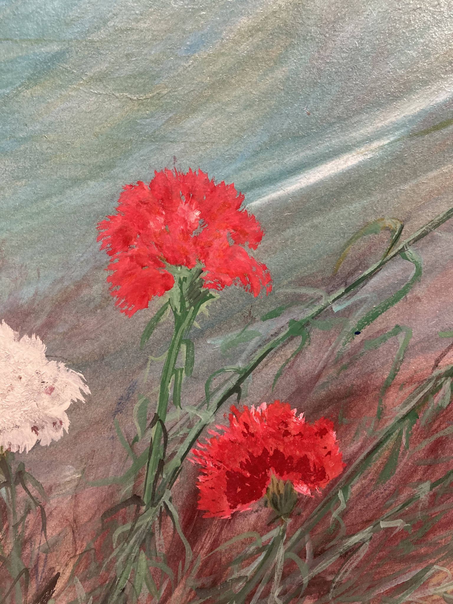 Peinture vintage aux oeillets