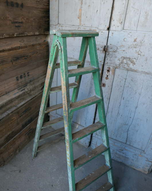 Wooden workshop folding stepladder
