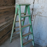 Wooden workshop folding stepladder