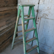 Wooden workshop folding stepladder