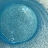 Blue glass vase with encrusted bubbles