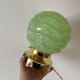 Vintage art deco globe table lamp in mint green Clichy glass