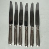 Set of 6 Boulenger silver metal knives