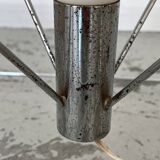 Side table in chromed metal and glass 70s