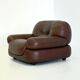 Dark brown leather Sapporo armchair for Mobil Girgi