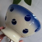Antique Lunéville earthenware bowl KG with blue polka dots