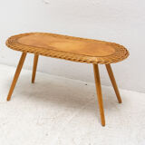 Mid century rattan stool by Jan Kalous for ÚLUV, 1960´s, Czechoslovakia