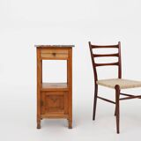 Art Deco nightstand in oak with pink marble top, France ca. 1930