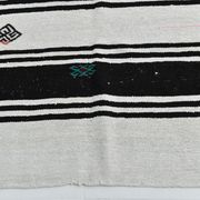 Tapis de chanvre blanc et noir 6x13, 202x404cm