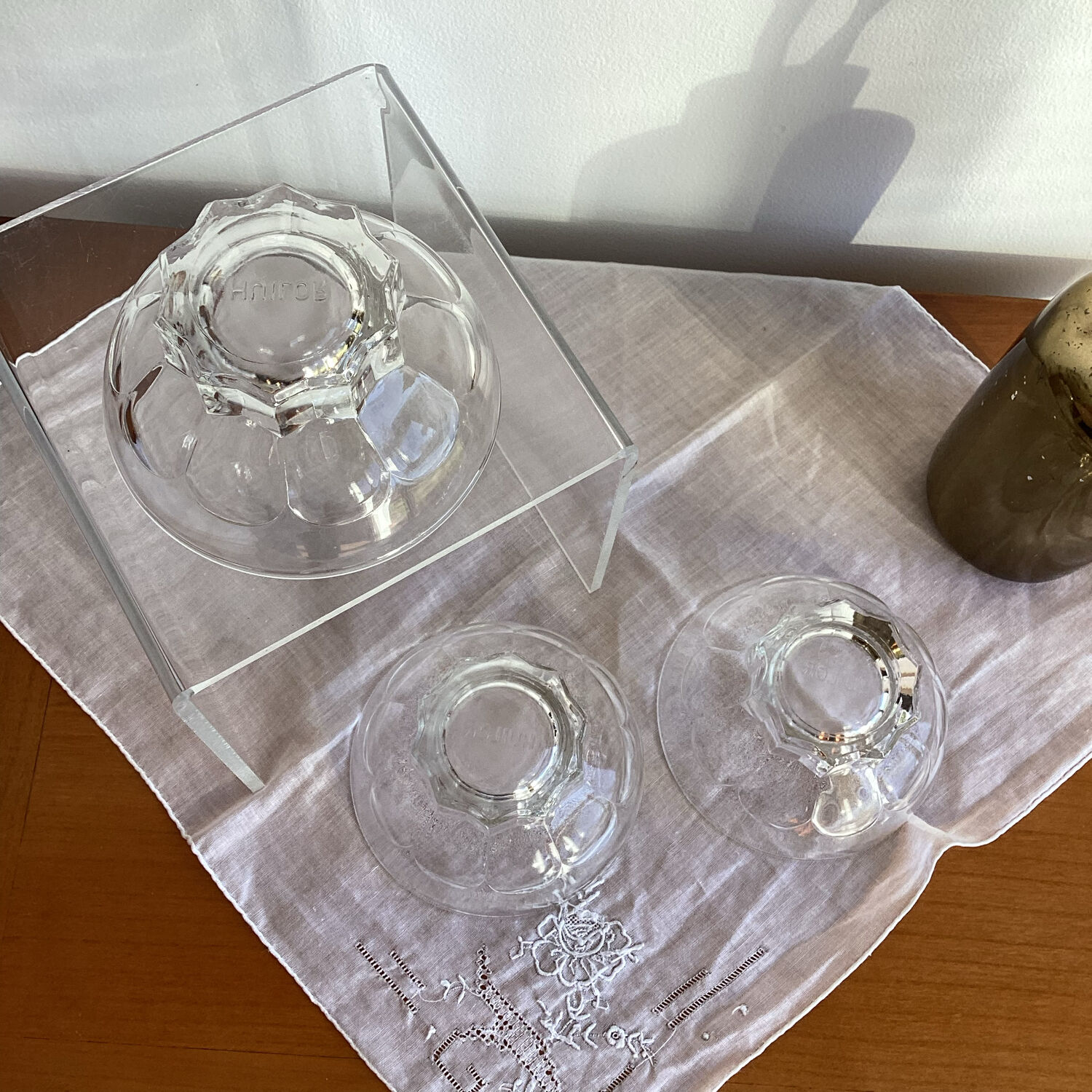 Lot de 3 coupelles publicitaires Huilor vintage