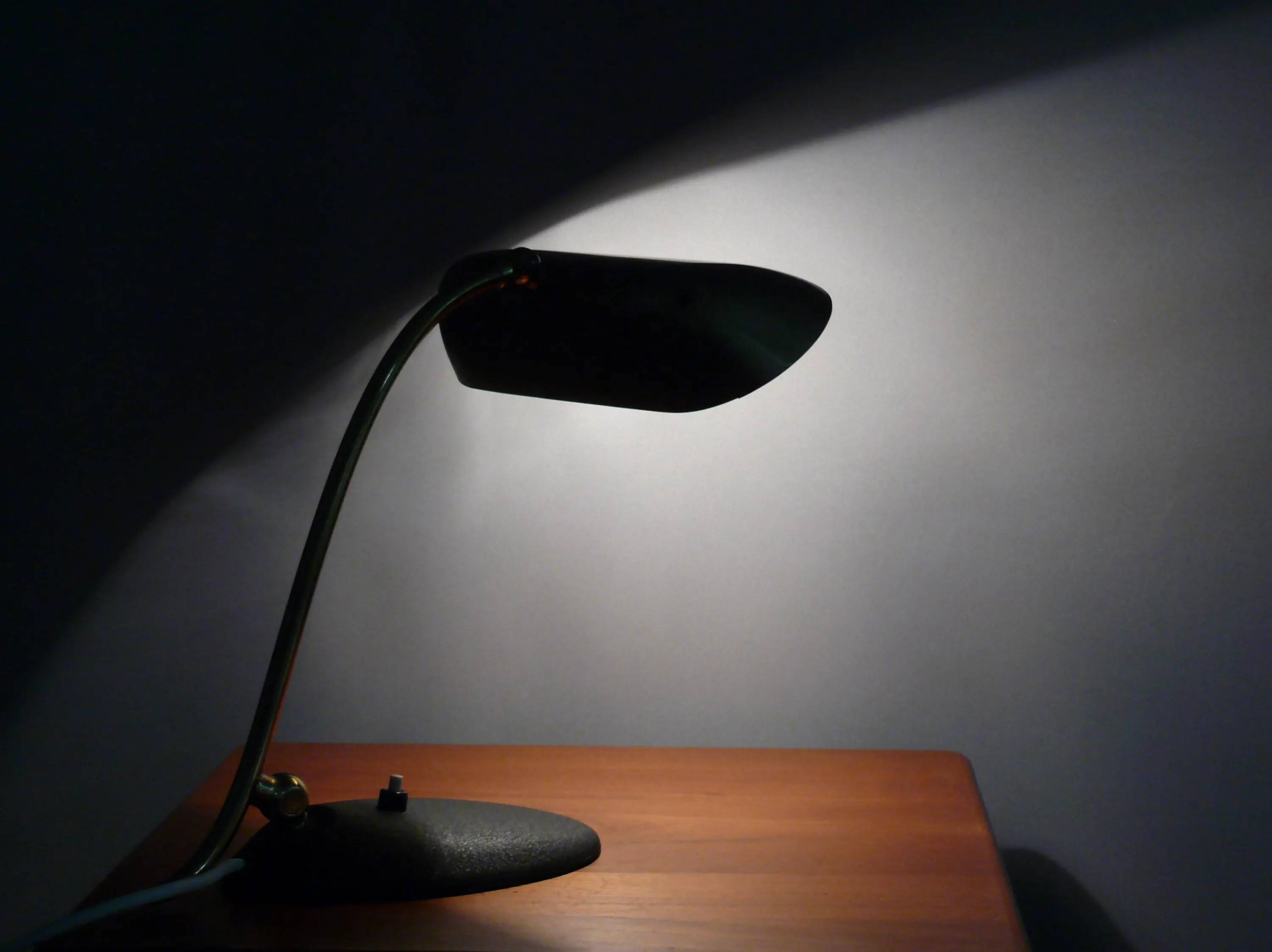 Lampe de piano vintage, laiton, années 1960, JBS