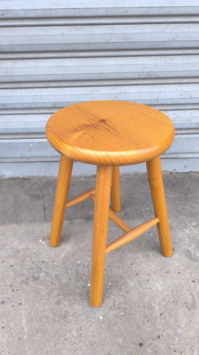 70s pine stool