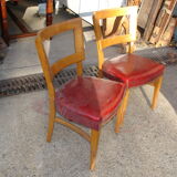 Pair of American chairs of the brand "flesh co phoenix sheboygan wisconsin 1948"