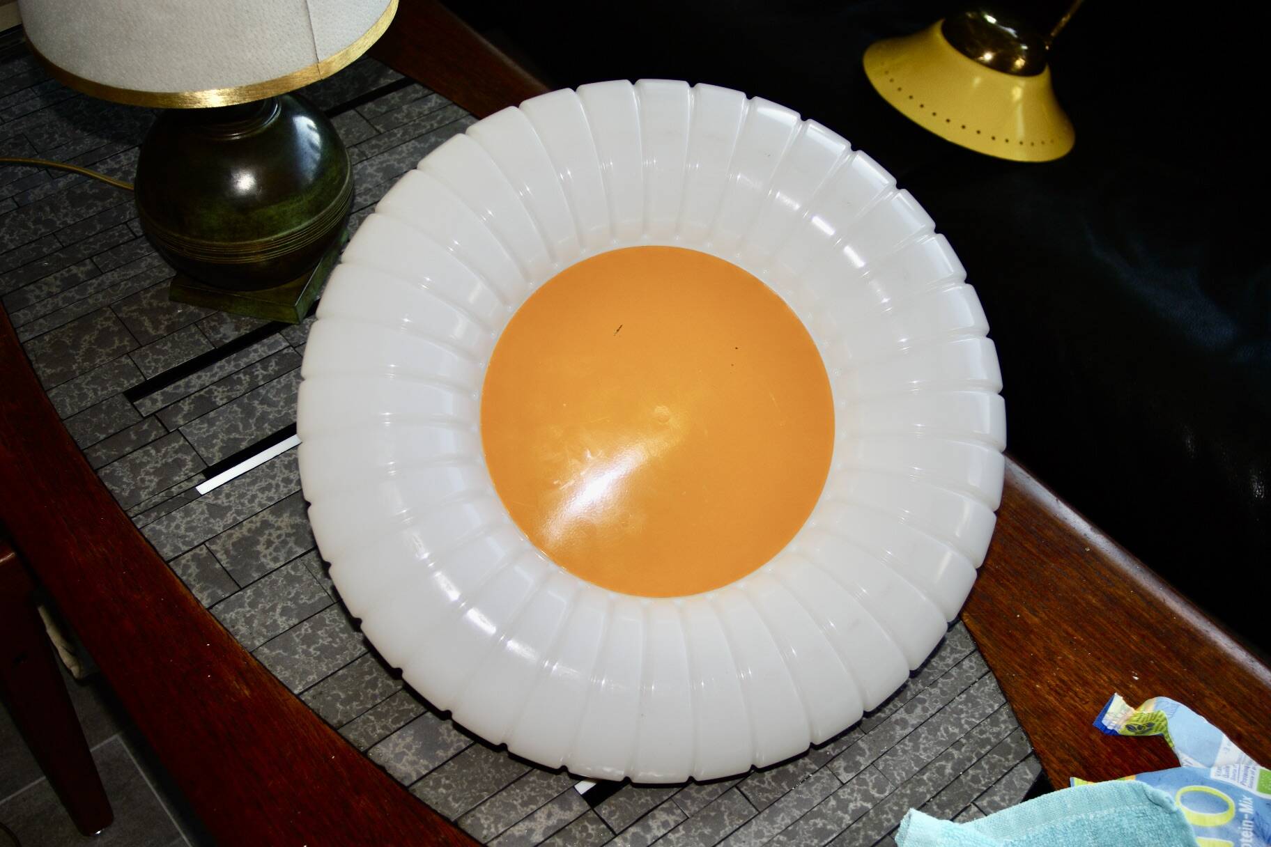 Vintage space age orange pendant pendant for siemens 1970