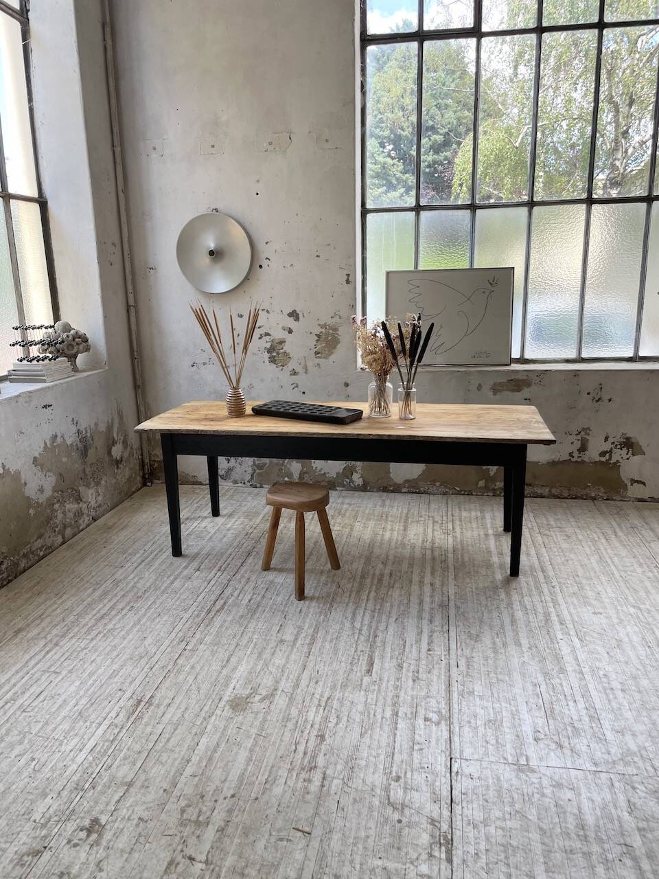 2m pine and oak farmhouse table