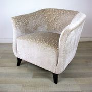 Vintage Club Chair in Beige Velvet, 1930s, Set of 2