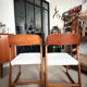 Ancienne paire de chaises Baumann traîneau vintage