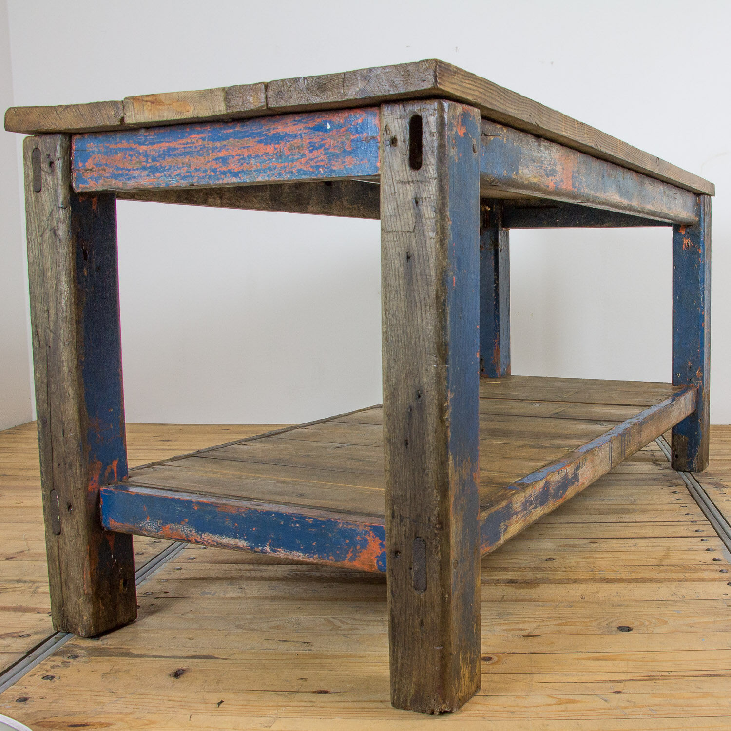 Blue industrial worktable