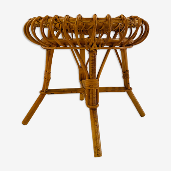 Rattan ottoman stool, 1960s