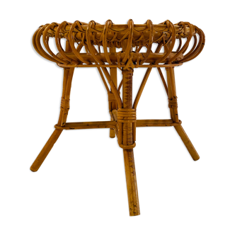 Rattan ottoman stool, 1960s