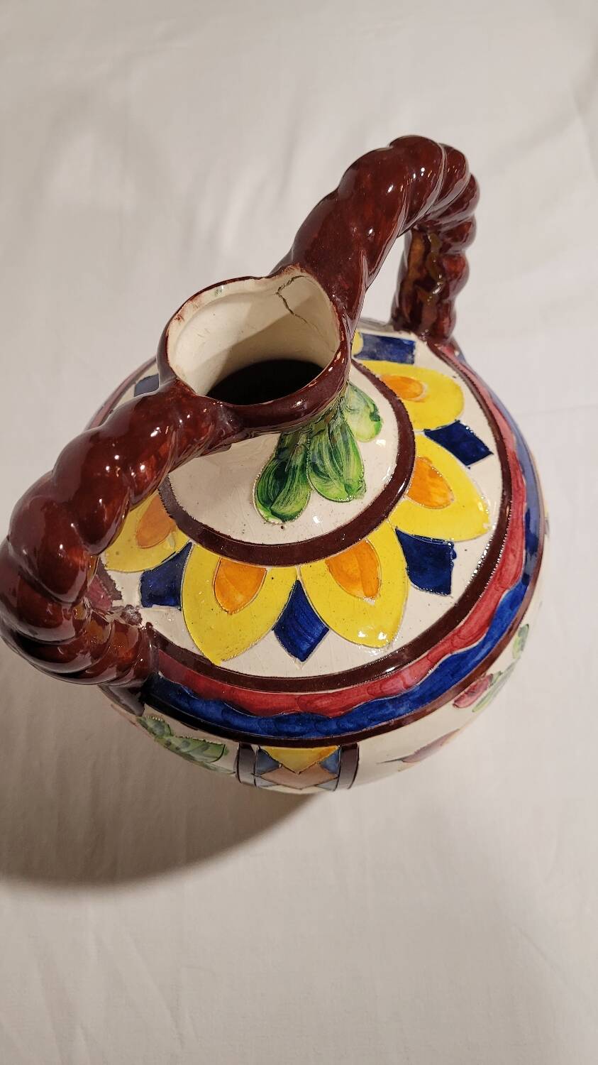 Céramique vase majolique italienne vintage Telly décoration italien