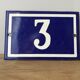 Enamelled plaque street number 3