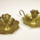 Pair of brass "flower" candlesticks