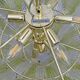 Mid-Century Murano Glass Palmette Chandelier in Green and Clear Glass, Ital