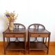 Pair of vintage 1960s rattan bedside tables