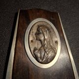 Antique Art Deco holy water font in rosewood