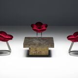 Table basse brutaliste en acier, France, années 1970
