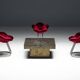 Brutalist Steel Coffee Table, France, 1970s