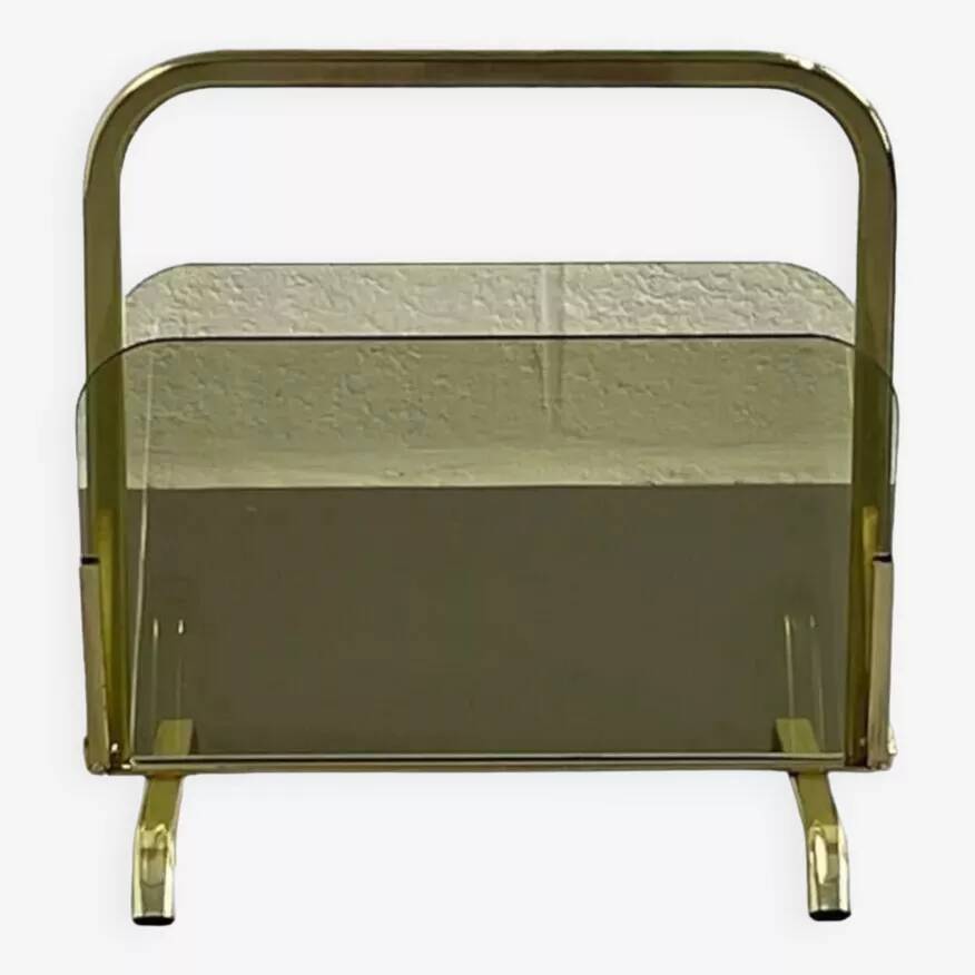 Porte revue en laiton et verre