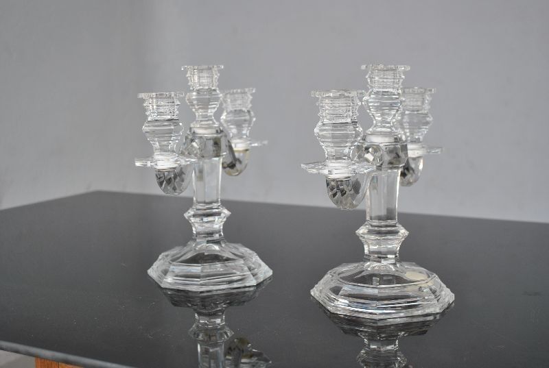 Pair of candlesticks model Regency Crystal Baccarat 1930