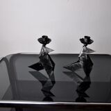 Pair of candlesticks "birds", folk art, Denmark, 1970