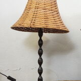 Lampe en osier et fer