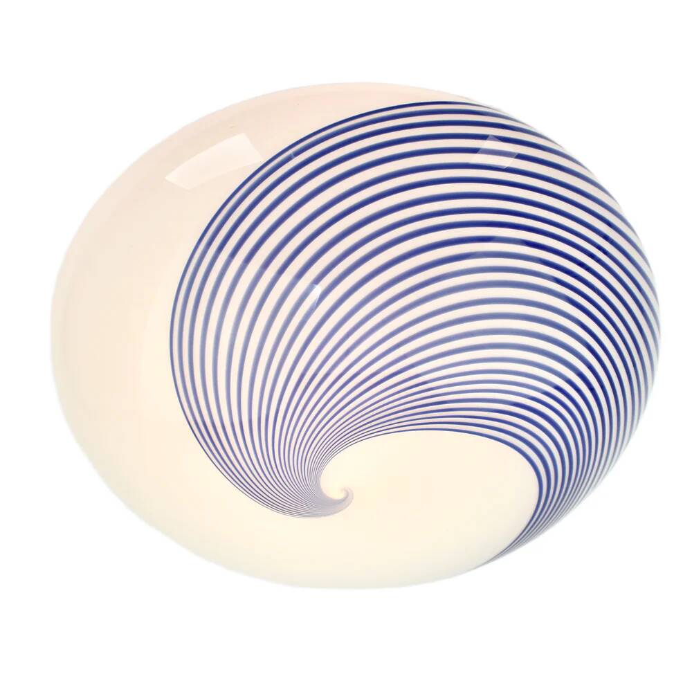 Vintage Murano glass cobalt blue swirl flush mount