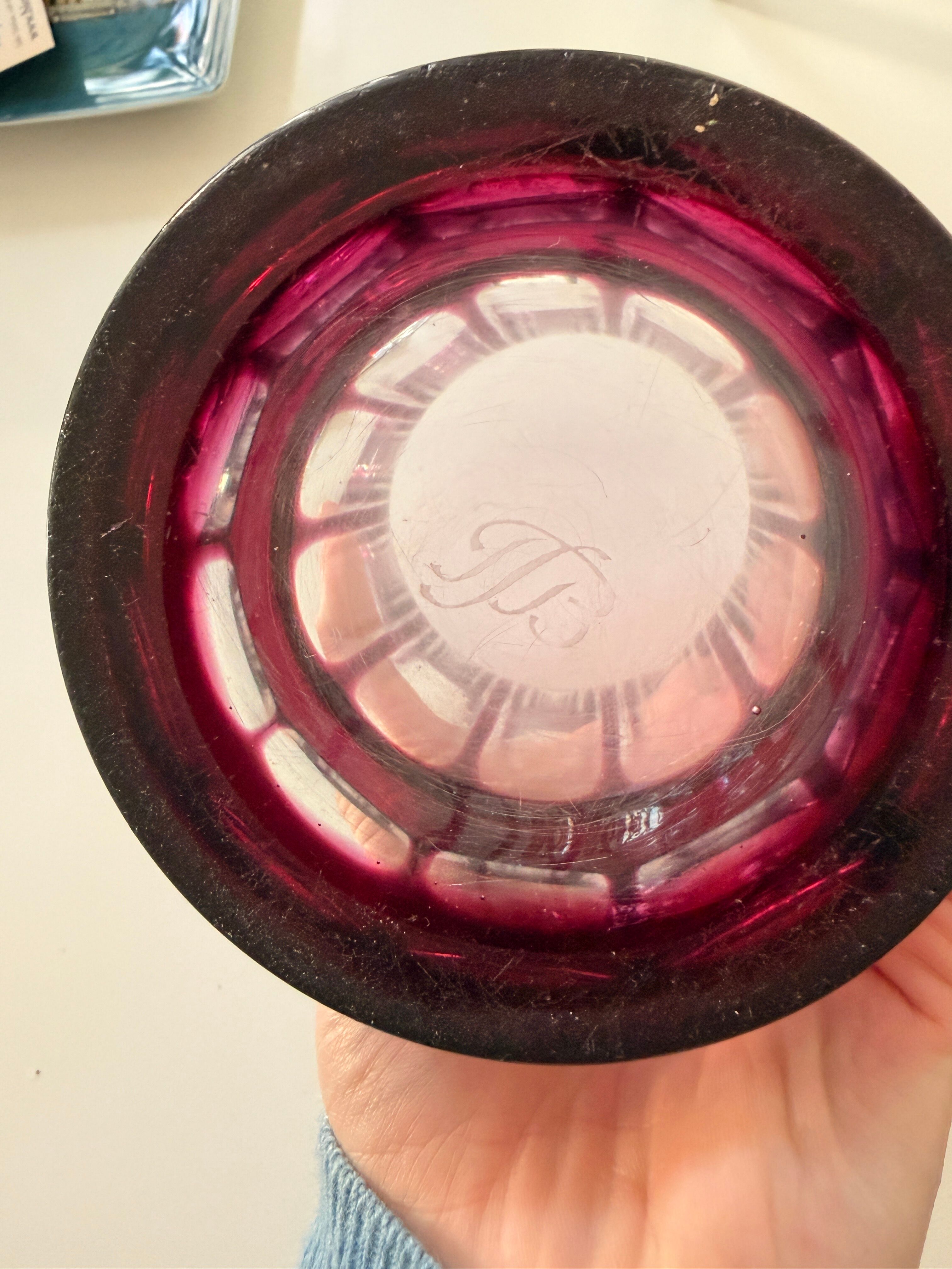 Baccarat vase in dark pink crystal