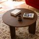 Round table in dark oak veneer