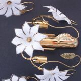 Lot de 2 appliques murales Murano Fleurs Blanches, 1970s