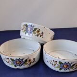Set of 3 bowls in the Éclat model from Sarreguemines. 1960s.