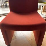 Arfa brick red velvet armchair