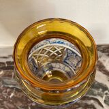 Art Deco polychrome crystal vase