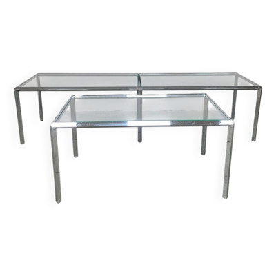 Tables d'appoint chromées du milieu du siècle série Converta Herman Miller
